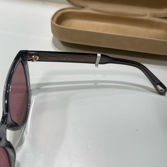 Chloe Willow 55 mm Cat Eye Sunglasses Black with purple lenses - Picture 4 of 10